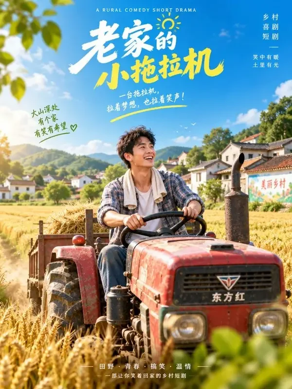 我在村里当首富封面 - 黄果原创短剧乡村逆袭短剧